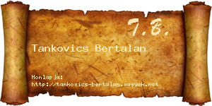 Tankovics Bertalan névjegykártya