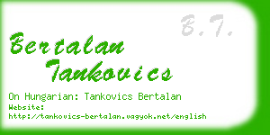 bertalan tankovics business card